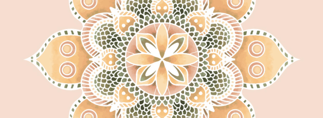 symmetrical pattern mandala - yellow green
