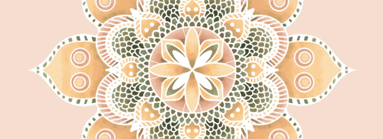 symmetrical pattern mandala - yellow green