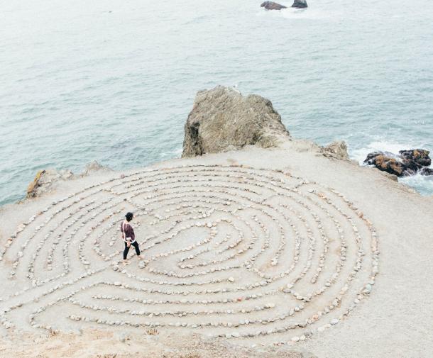 labyrinth in sand