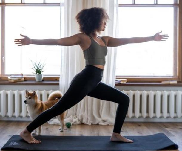 Woman practicing yoga